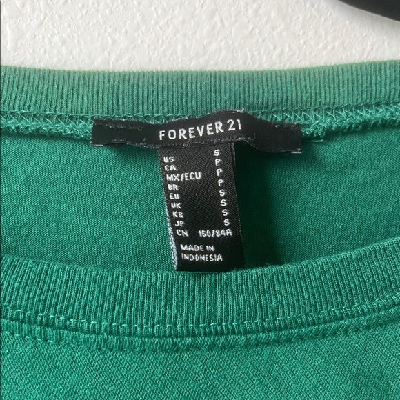 Forever 21 Forest Green Long Sleeve Crop Top - Picture 2 of 4